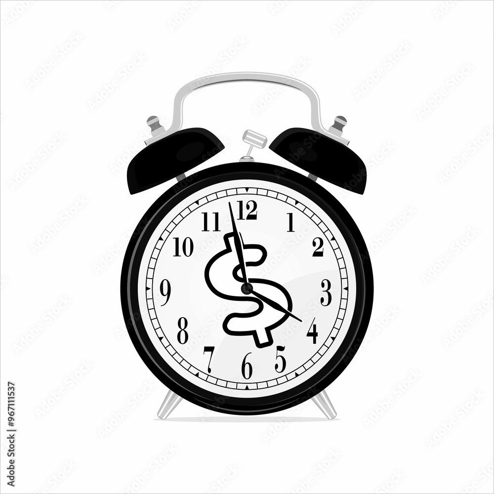 Alarm Clock Time Is Money Vector Image And Illustration Alarm Clock Time Is Money Vector Image And Illustration