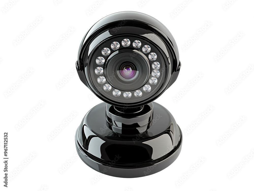 a black round camera with a round lens a black round camera with a round lens