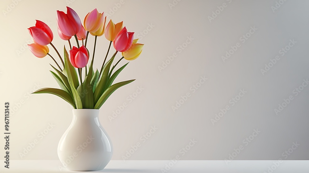 Red Tulips in a White Vase Red Tulips in a White Vase