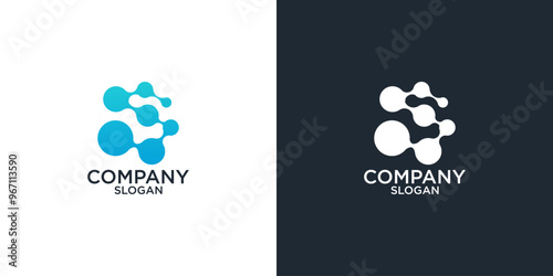 letter s molecule abstract logo vector design
