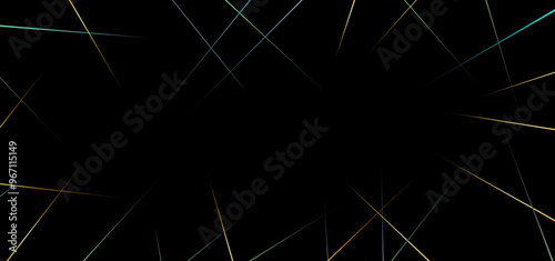 Random geometric line pattern on a black backdrop background. Random line low poly pattern. abstract seamless line vector. Random chaotic lines abstract geometric patterns of modern design.
