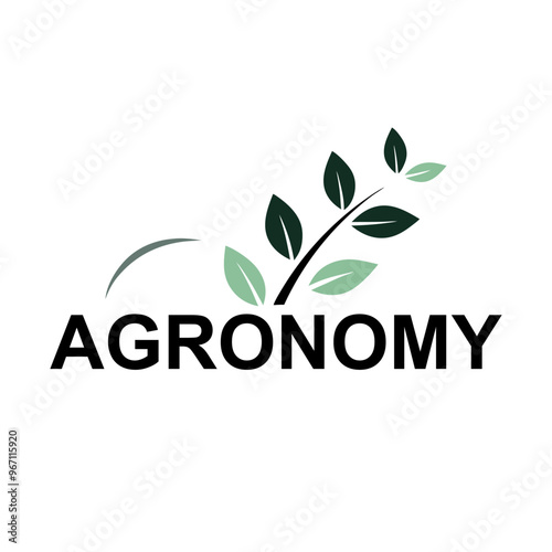 Agronomy logo icon. Agriculture logo design. Agronomy logo with plants and leaves. Vector illustration.