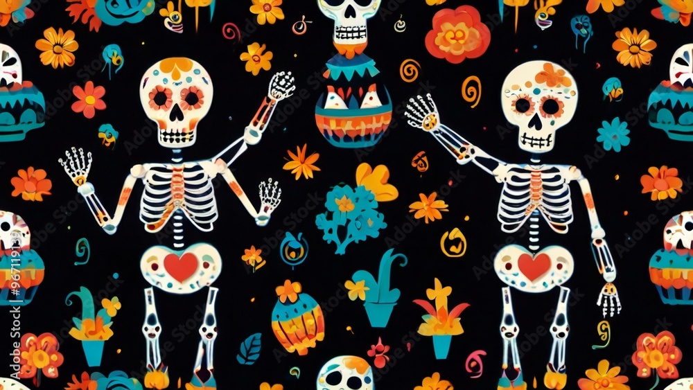 seamless pattern with skulls seamless pattern with skulls