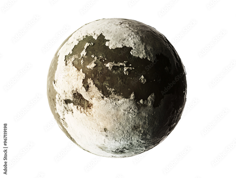 a planet with a white surface a planet with a white surface