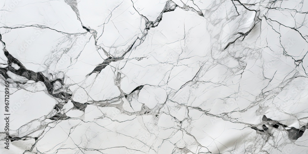 Fototapeta premium White marble stone close-up panoramic texture flat lay background
