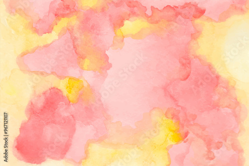 Abstract orange watercolor vector background. Vibrant yellow and red watercolor splash with a smooth, flowing texture on a white background. Perfect for creative projects and backgrounds.