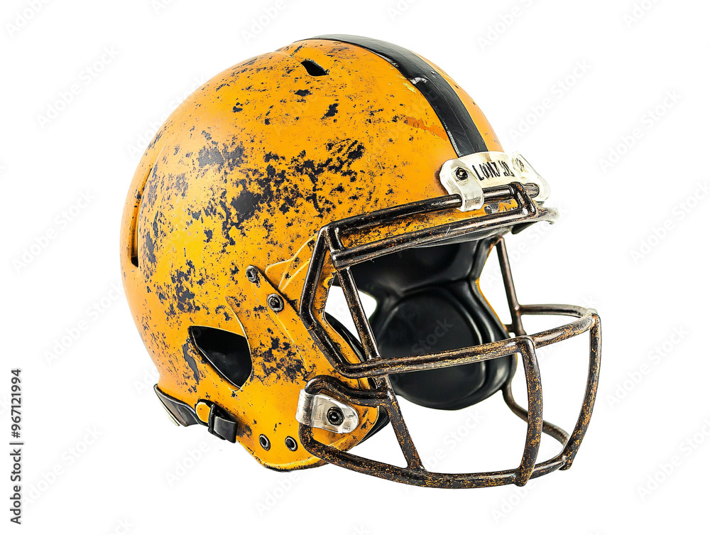 Fototapeta premium a yellow football helmet with black specks