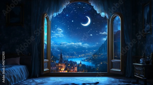 Nighttime View from a Window