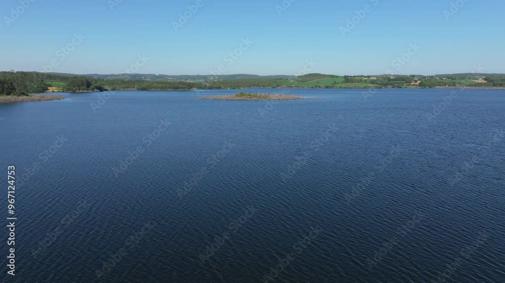 Scenic View Of Encoro de Vilagudin In La Coruna, Spain. wide drone shot Scenic View Of Encoro de Vilagudin In La Coruna, Spain. wide drone shot