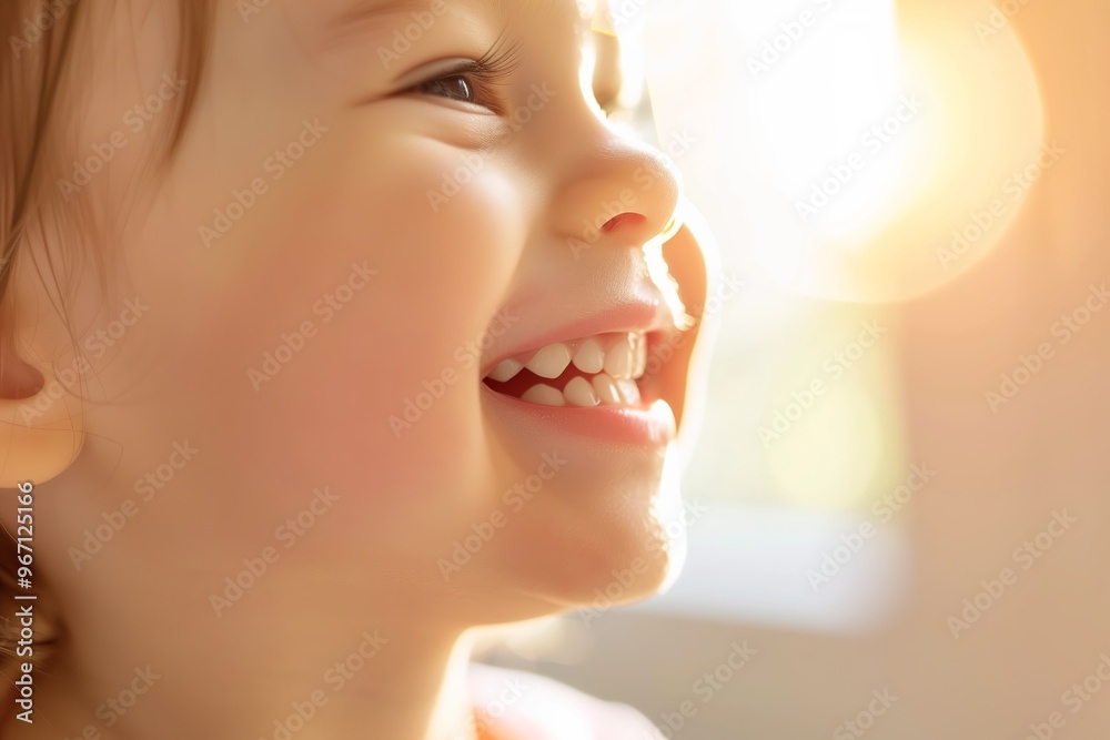 A young child is smiling. Concept of child health and well-being A young child is smiling. Concept of child health and well-being