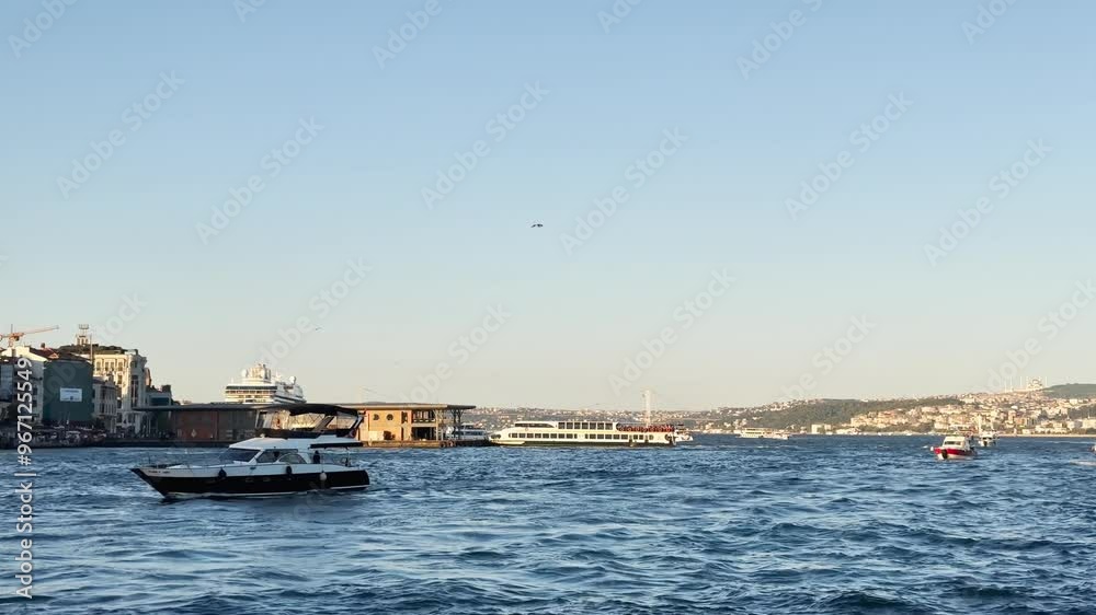 People walking from Galata Bridge to Eminönü on the Bosphorus in Istanbul, Turkey People walking from Galata Bridge to Eminönü on the Bosphorus in Istanbul, Turkey