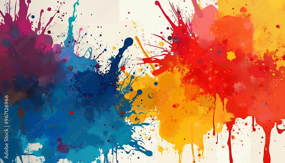 Fototapeta premium dynamic abstract background with overlapping vibrant paint splashes