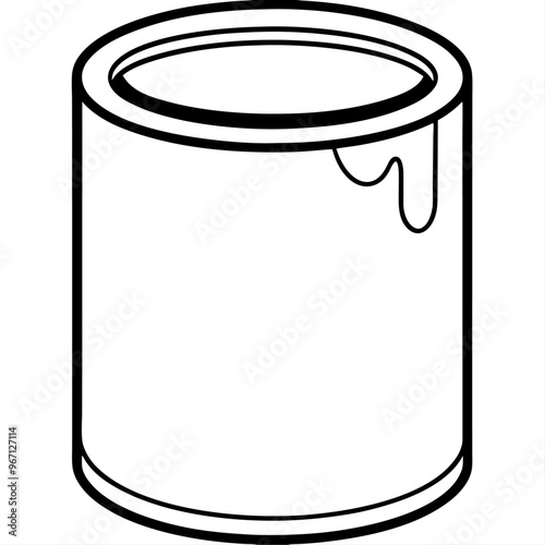 paint can outline coloring book page line art illustration digital drawing