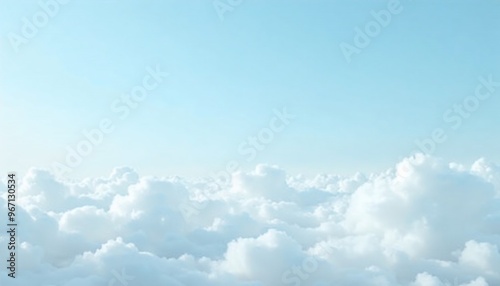 serene background with dreamy blue and white fluffy clouds and gentle gradients, calming with copy space