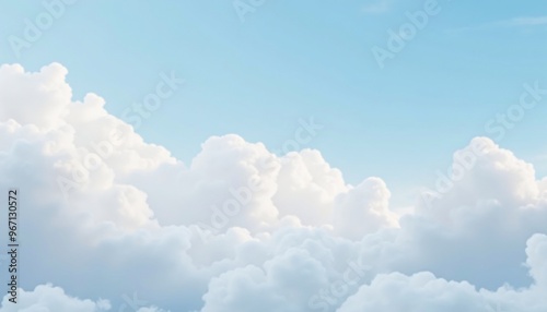 serene blue and white clouds with a dreamy, soft texture