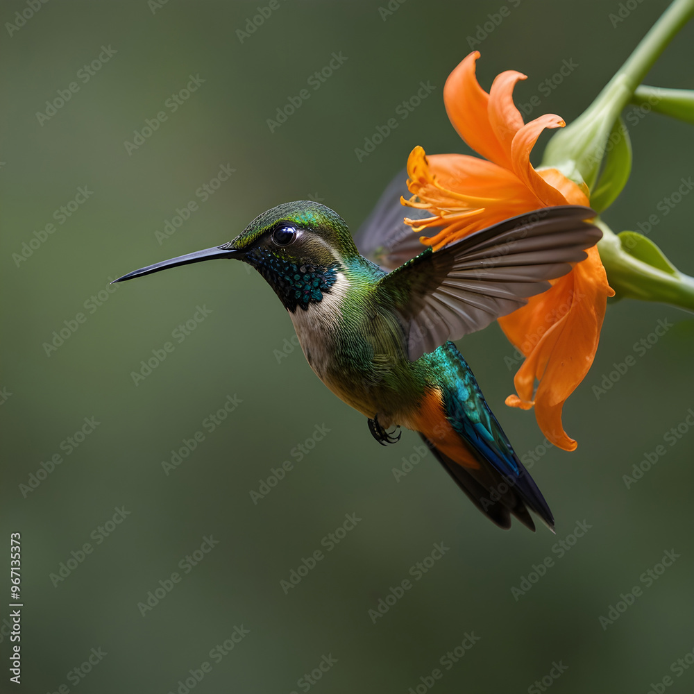 Obraz premium Hummingbird Longtailed Sylph Aglaiocercus