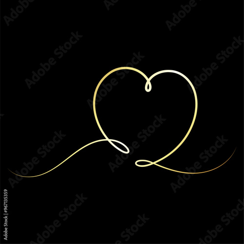 Golden heart is a beautiful symbol of love