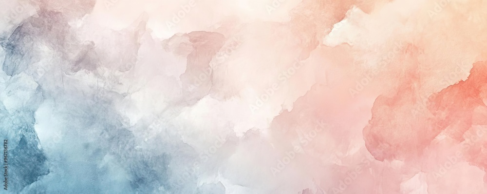 Fototapeta premium A soft and vibrant watercolor background with pastel hues of peach and blue, perfect for creative projects and designs.