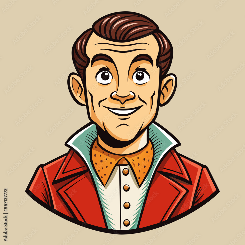 Obraz premium retro man vintage vector illustration