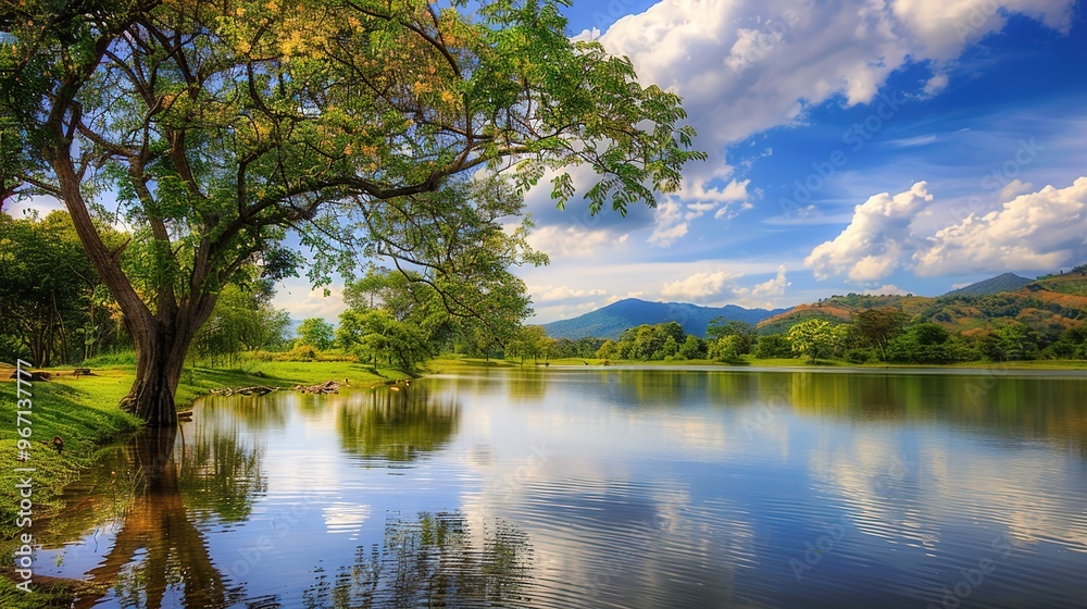 Beautiful landscape view of green summer forest with spruce and pine trees mountain, lake, river. Beautiful landscape view of green summer forest with spruce and pine trees mountain, lake, river.