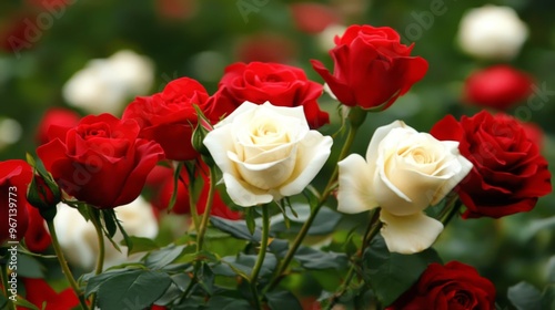 The picture of white and red roses together looks so beautiful 