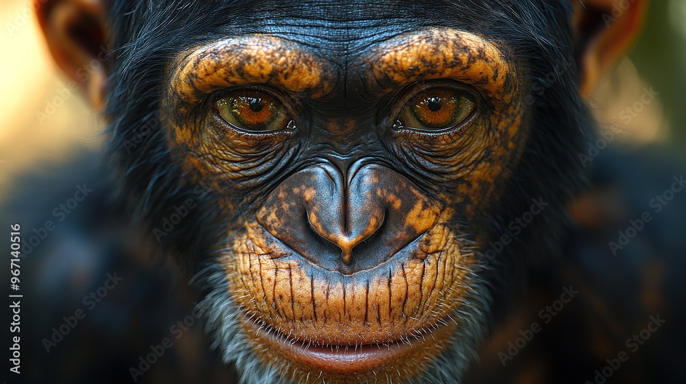Close-up Portrait of a Chimpanzee Close-up Portrait of a Chimpanzee