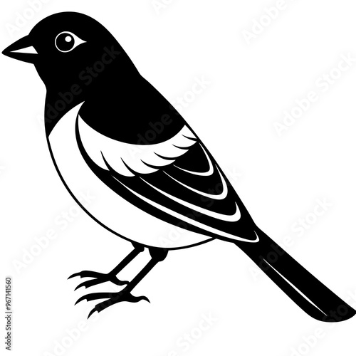 Tanager bird silhouette vector design on a white background photo