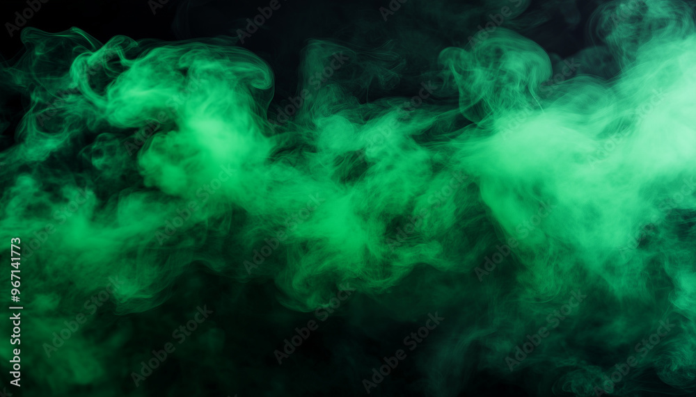 Poisonous green smoke on black background Poisonous green smoke on black background