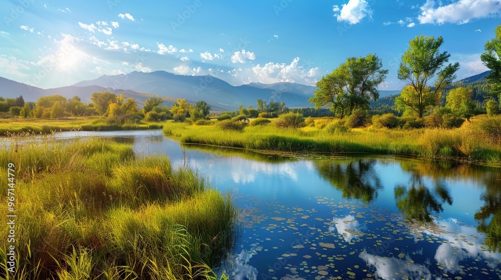 Beautiful landscape view of green summer forest with spruce and pine trees mountain, lake, river. Beautiful landscape view of green summer forest with spruce and pine trees mountain, lake, river.