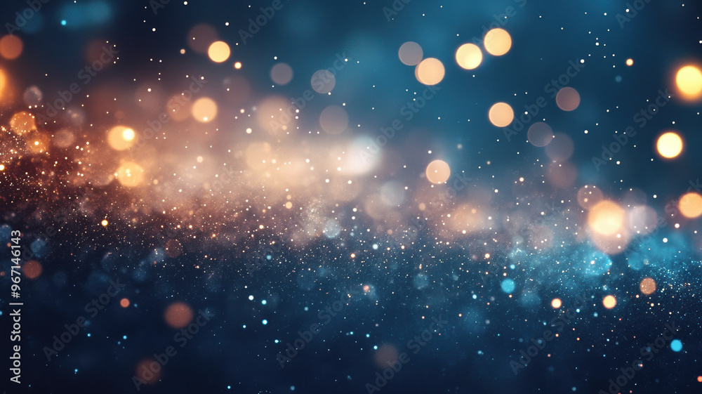 A muted background of blue blue, depicting a stream of glitter of different fractions and sizes flying in the air in a single stream, creating magical hypnotism. A muted background of blue blue, depicting a stream of glitter of different fractions and sizes flying in the air in a single stream, creating magical hypnotism.