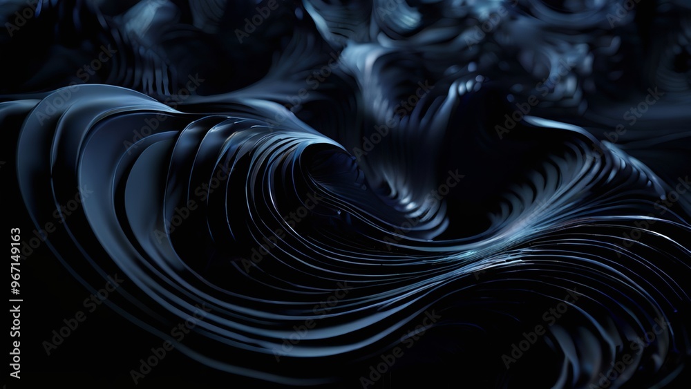 Obraz premium a black background, swirling digital forms, abstract, surreal, 3d render