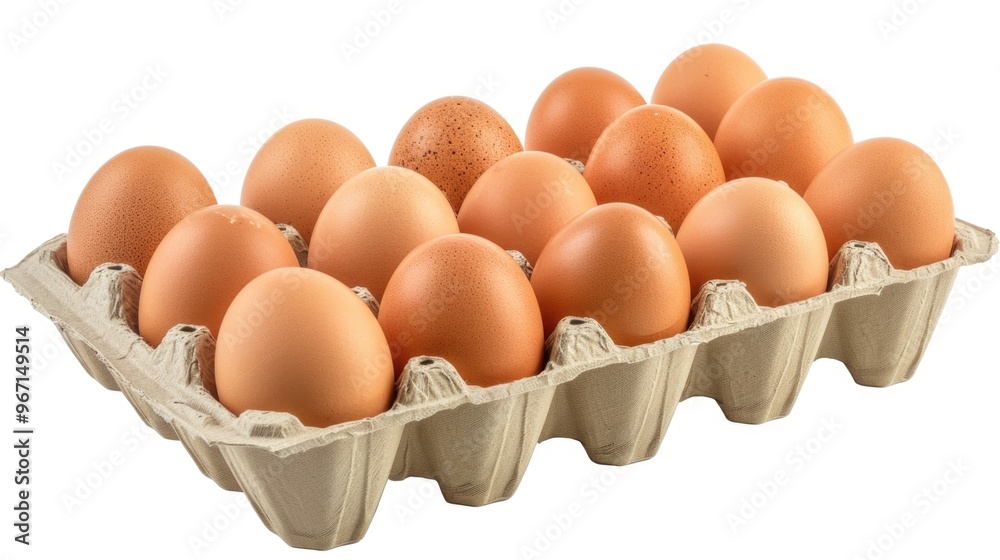 A carton filled with eggs sitting on a white surface A carton filled with eggs sitting on a white surface