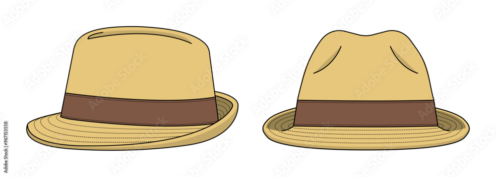 Fedora hat vector template illustration Fedora hat vector template illustration