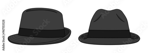 Fedora hat vector template illustration