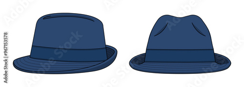 Fedora hat vector template illustration