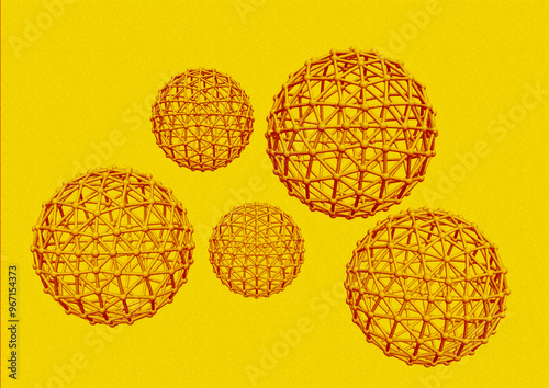 Buckminsterfullerene molecules, illustration photo