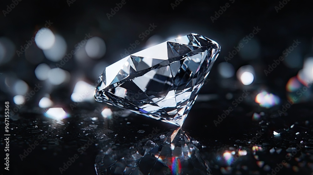 A luminous Hope Diamond set against an infinite black background, each facet catching light in breathtaking clarity, evoking elegance and prestige A luminous Hope Diamond set against an infinite black background, each facet catching light in breathtaking clarity, evoking elegance and prestige