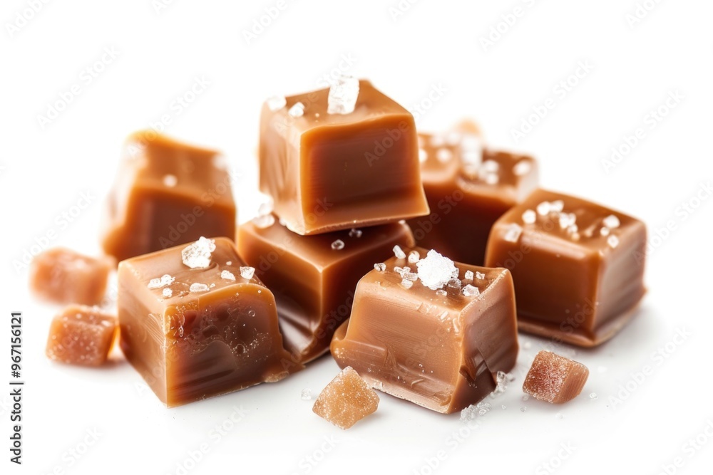 A pile of colorful caramels stacked on top of each other, perfect for candy lovers and party decorations A pile of colorful caramels stacked on top of each other, perfect for candy lovers and party decorations