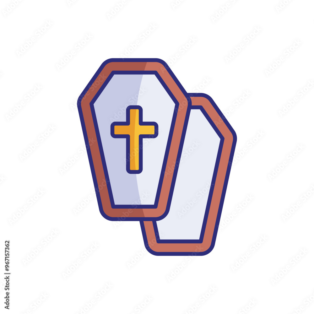 Obraz premium Coffin vector icon