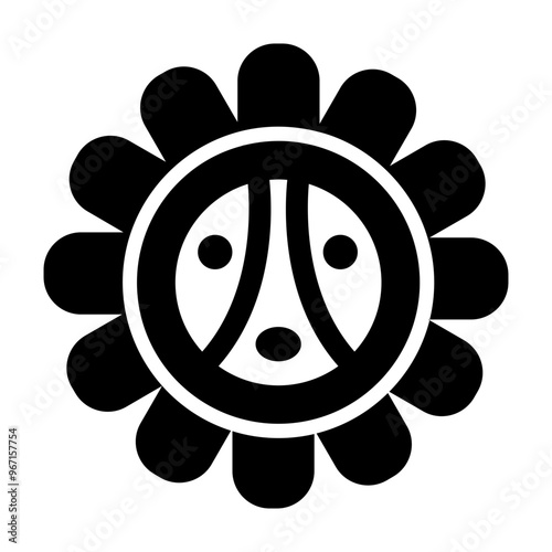 A glyph icon of taino sun symbol 