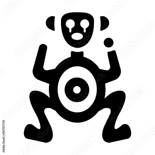 A filled style icon of taino monkey 