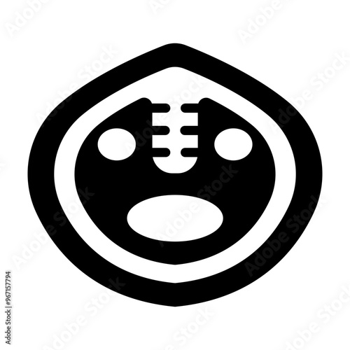 A filled style icon of taino drawing  