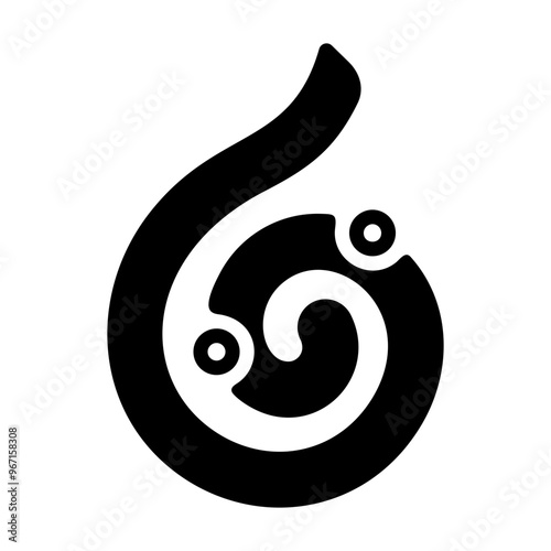 Glyph style icon of kundalini spiral 