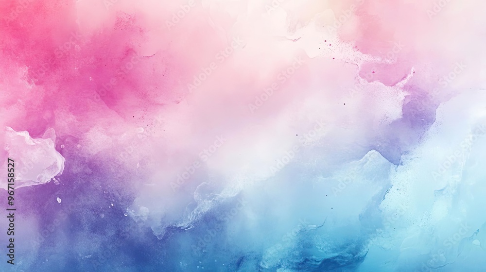 Fototapeta premium A soft, dreamy watercolor background featuring blended pink, purple, and blue hues that evoke a serene and calming atmosphere.