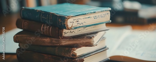 Worn Stack of Well Loved Bo...