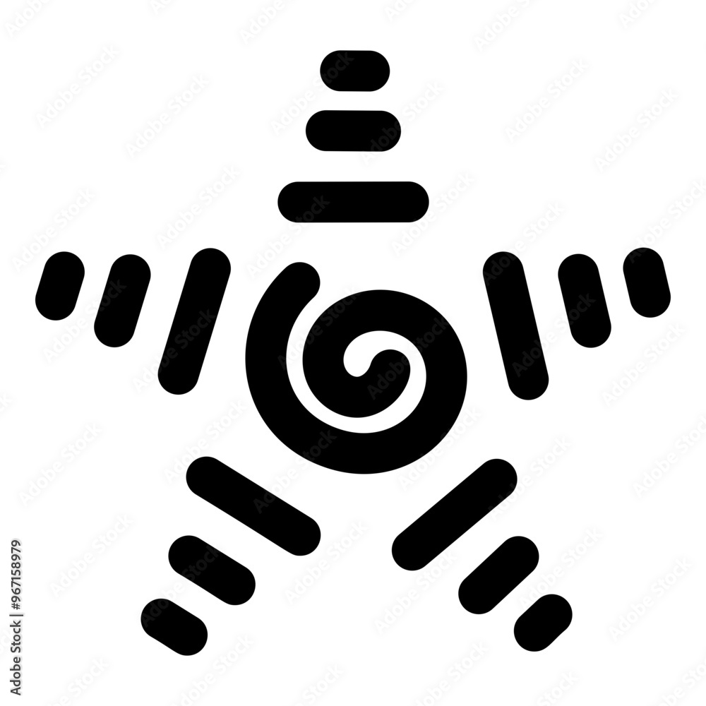 Fototapeta premium Solid icon of star spiral 