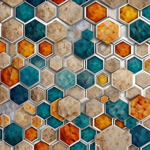 Digital hexagon abstract background