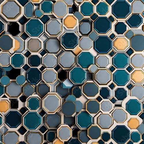 Digital hexagon abstract background