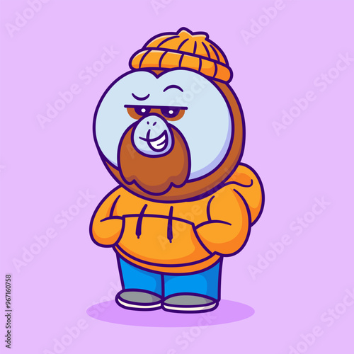 Cute Male Orangutan Wearing Hoodie Cartoon Vector Icon
Illustration. Animal Fashion Icon Concept Isolated Premium
Vector. Flat Cartoon Style