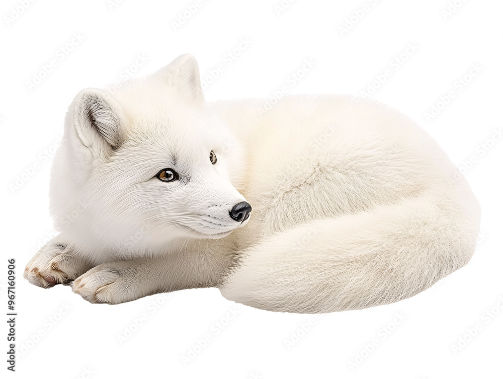 Obraz premium a white fox lying down